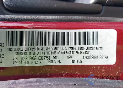 2018 Jeep Grand Cherokee Altitude 4X2 from USA, damaged, VIN 1C4RJEAG6JC314751
